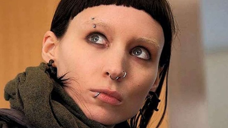 Rooney Mara Girl with Dragon Tattoo face piercings