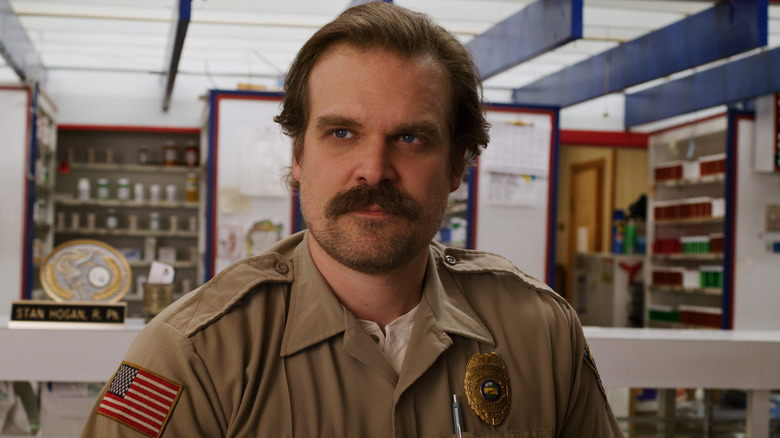 Stranger Things hopper in station with stache