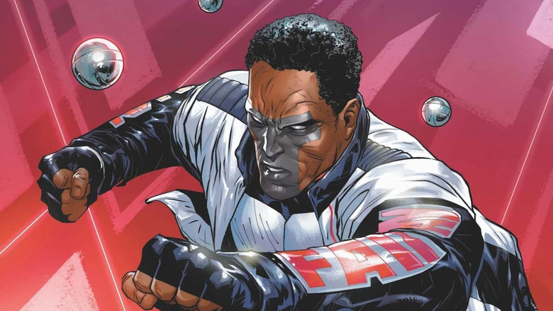 Mister Terrific falls, surrounded by T Spheres