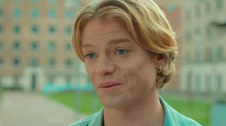 Tom Rhys Harries as Ricky September looking thoughtful on Doctor Who