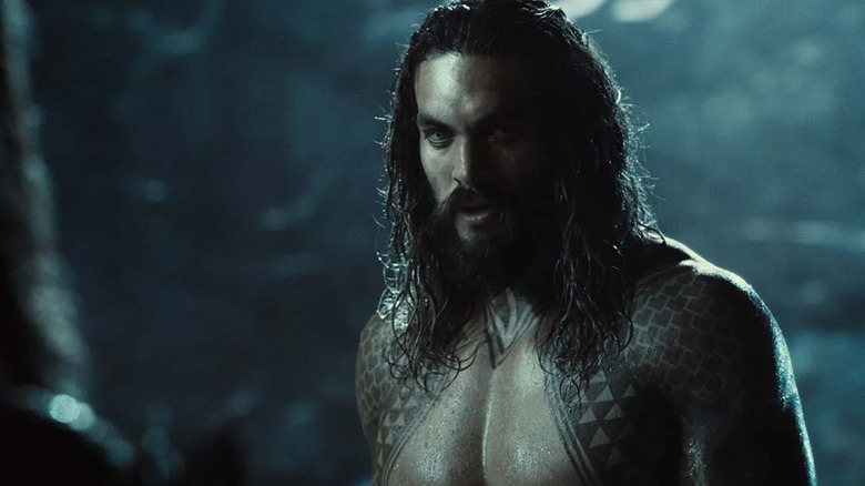 Justice League Aquaman stands shirtless