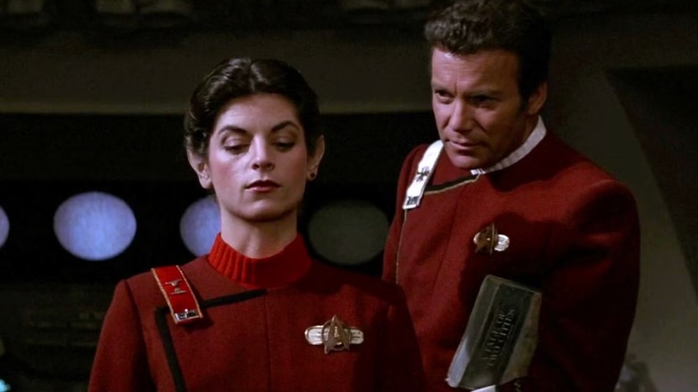 Star Trek: The Wrath of Khan - Admiral Kirk standing behind Saavik