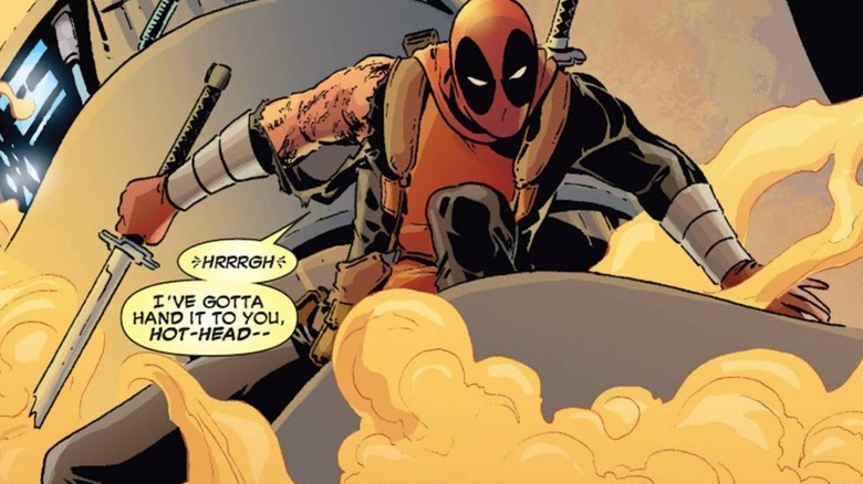 Deadpool wielding a katana in Deadpool Kills the Marvel Universe