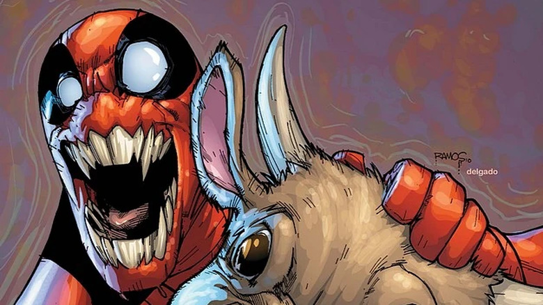 Deadpool lies next to Hellcow in Marvel Comics