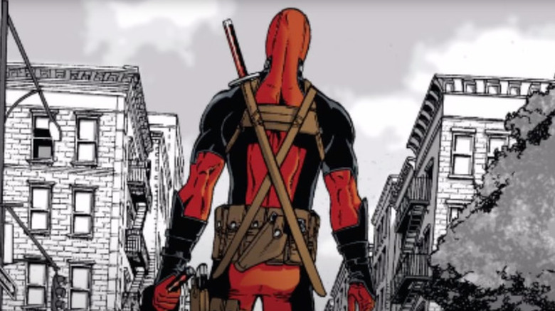 Deadpool in a black and white world of Night of the Living Deadpool