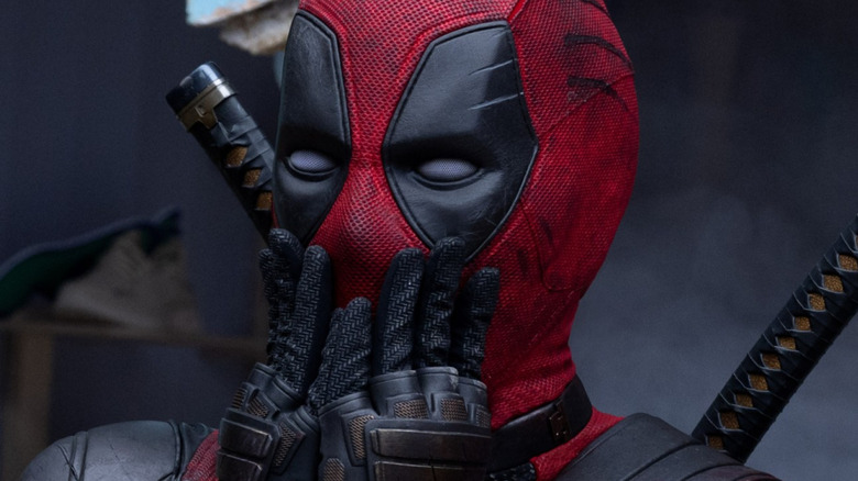 Deadpool looks at the camera in Deadpool and Wolverine