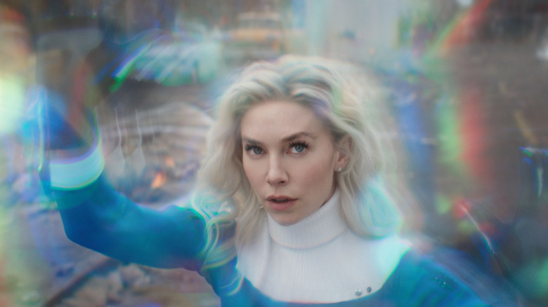 Sue Storm creates a force field around her in The Fantastic Four: First Steps