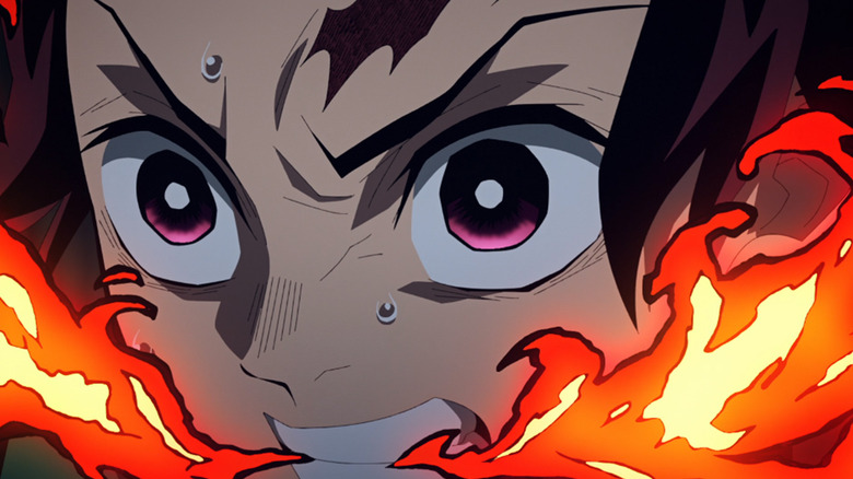 Tanjiro Breathing Fire - Demon Slayer