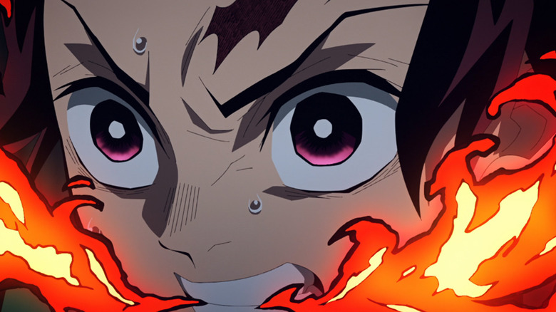 Tanjiro Breathing Fire - Demon Slayer