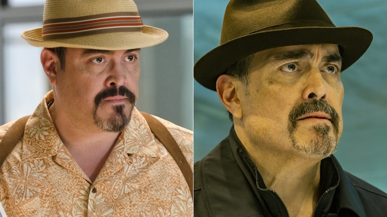 Side-by-side images of David Zayas as Angel Batista in Dexter and Dexter: Resurrection.