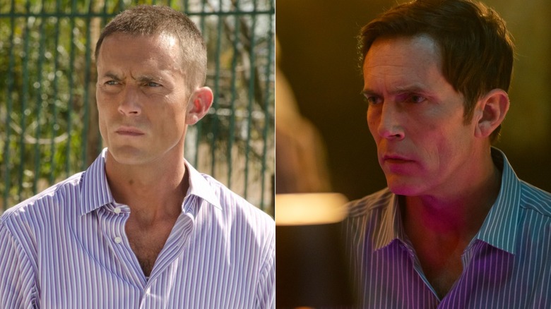 Side-by-side images of Desmond Harrington as Joey Quinn in Dexter and Dexter: Resurrection.