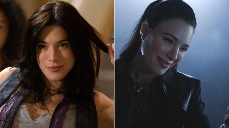 Side-by-side images of Jaime Murray as Lila West in Dexter and Nyssa Al Ghul in Gotham.
