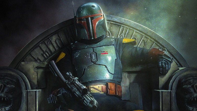 Boba on his throne from The Book of Boba Fett