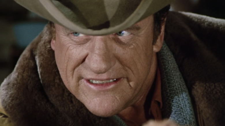 James Arness' Marshal Matt Dillon is seen in closeup in Gunsmoke