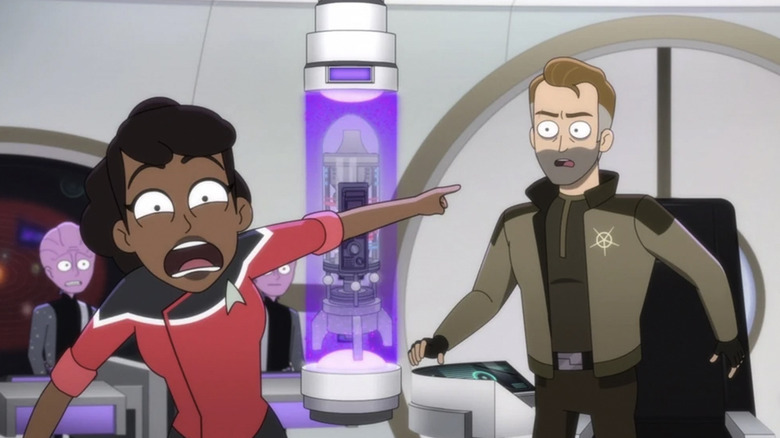 Mariner pointing at Locarno and yelling in an episode of Star Trek: Lower Decks