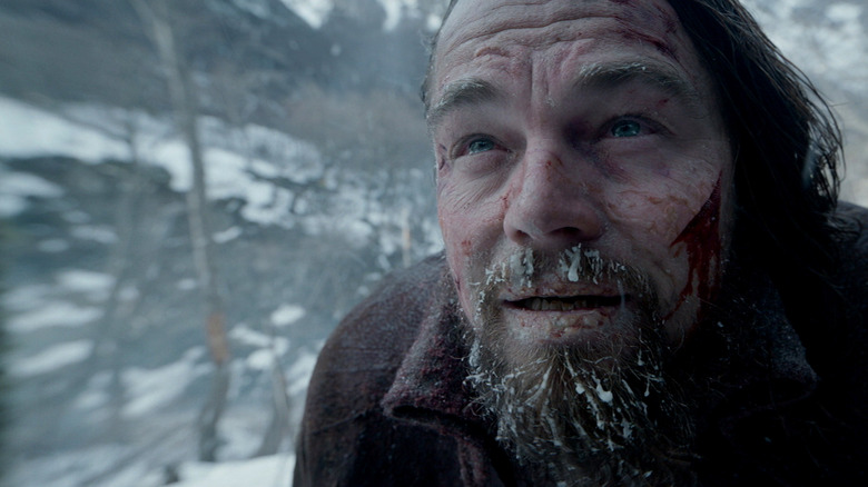 Leonardo DiCaprio as Hugh Glass in The Revenant