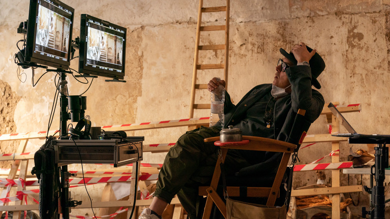 Joe Wright on the set of Cyrano