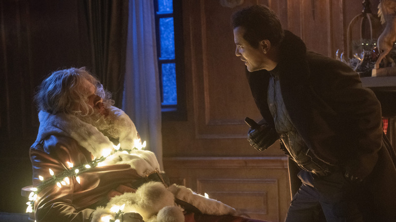 Violent Night santa being yelled at by scrooge