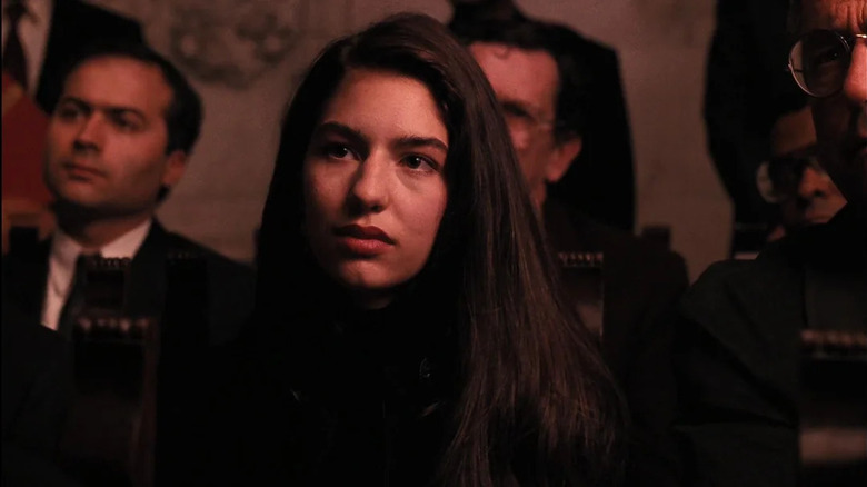 Mary Corleone (Sofia Coppola) wearing black in The Godfather Part III