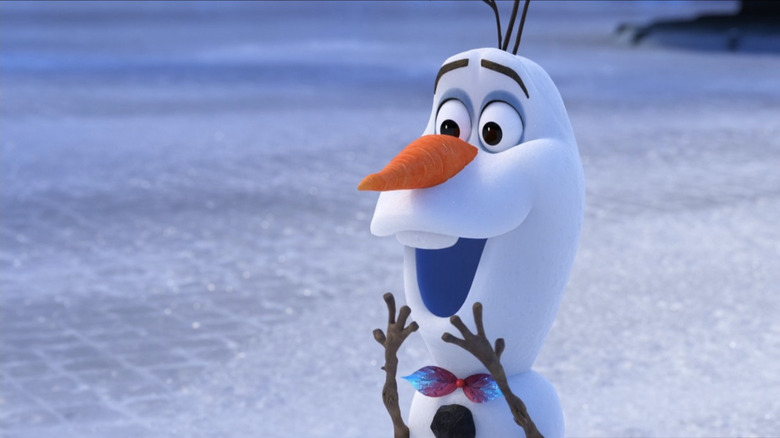 Olaf the snowman excited