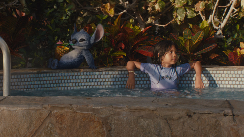 Stitch chilling by the hottub with Lilo in Lilo & Stitch (2025)
