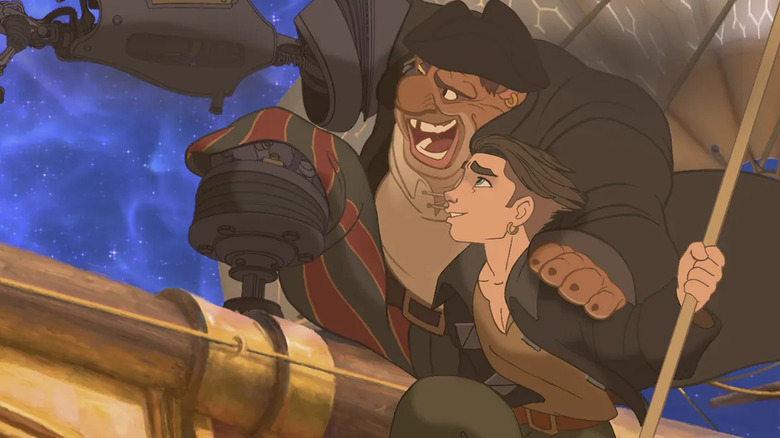 John Silver and Jim Hawkins in Treasure Planet
