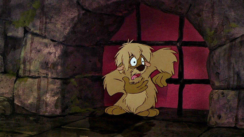 Gurgi, effrayé dans un donjon, dans The Black Cauldron