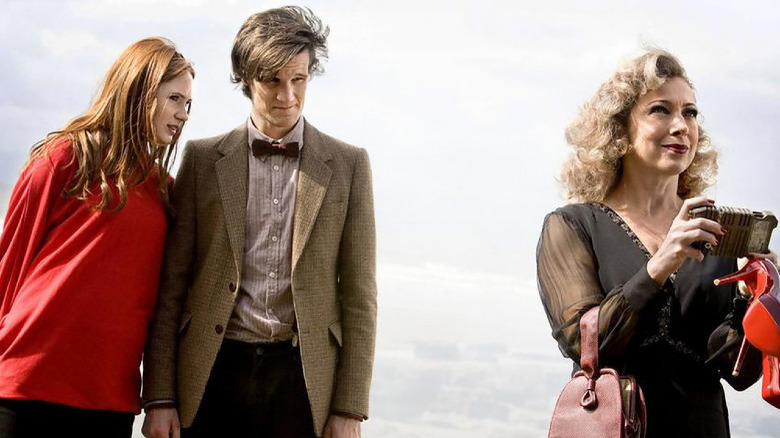 Karren Gillan, Matt Smith, and Alex Kingston in Doctor Who