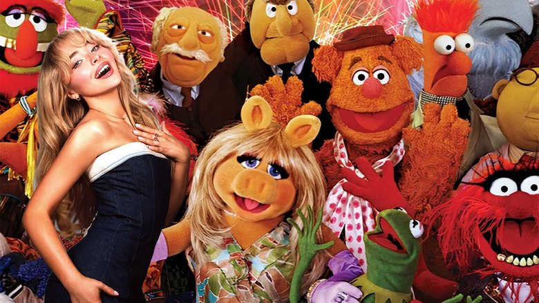 Sabrina Carpenter and The Muppets in a composite image