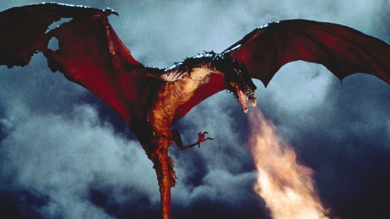 Vermithrax Perjorative breathing fire in "Dragonslayer"