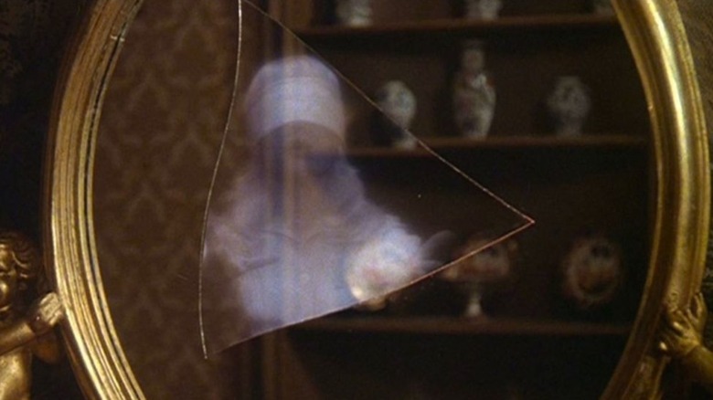 A ghostly image in the mirror.