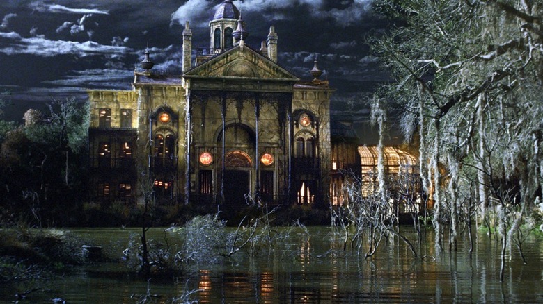 Haunted mansion on lake