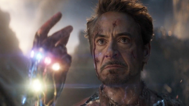 Tony Stark snapping in Avengers: Endgame