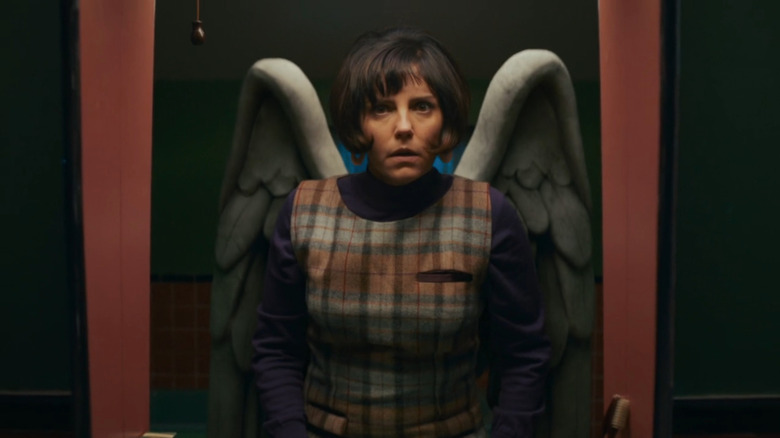 Claire (Annabel Scholey) turning into an angel in the Doctor Who episode Village of the Angels