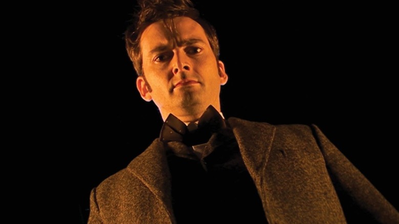 David Tennant as the Doctor looking down on Doctor Who