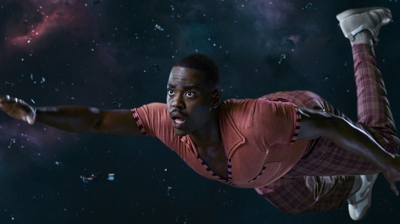 Ncuti Gatwa's Doctor floating in space on Doctor Who