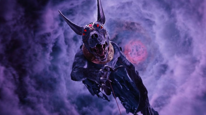 Sutekh is hanging by a thread above a time vortex on Doctor Who