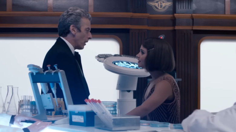 Doctor Who, the 12th doctor and Clara aboard the East Express