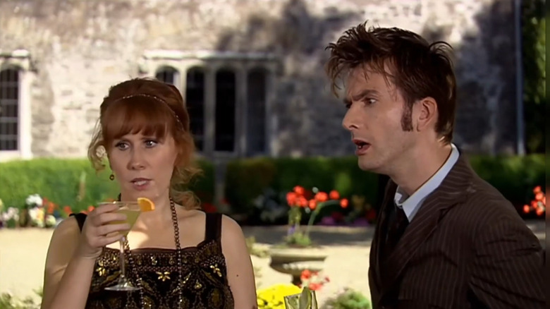 Doctor Who, Donna and the 10th doctor at a fantasy feast of the 1920s
