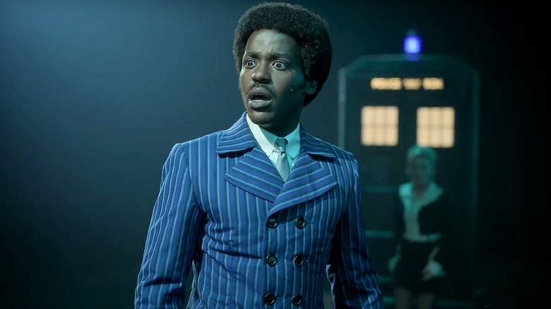 Ncuti Gatwa as the Doctor looking shocked on Doctor Who