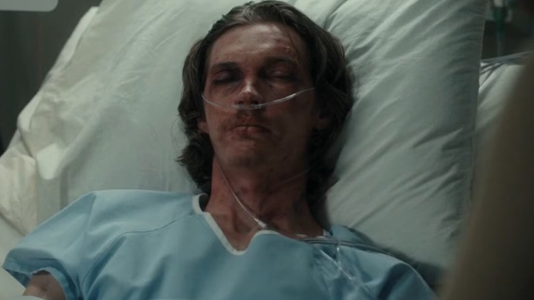 Cooper Norris lies in the hospital bed on the Landman