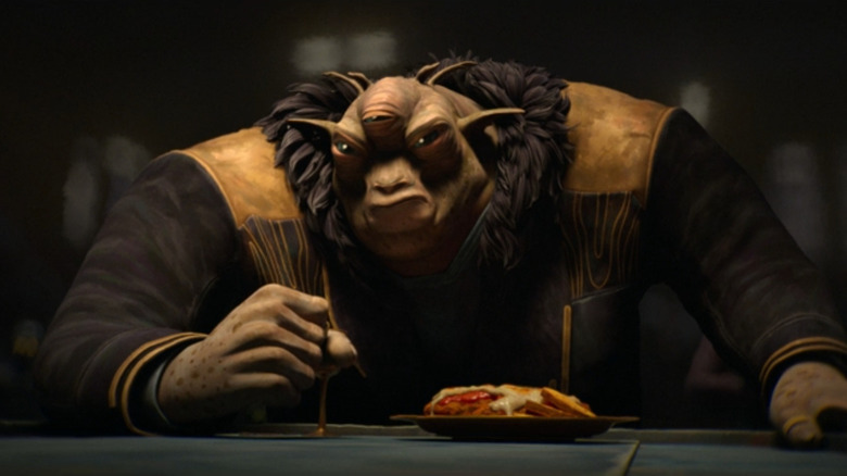 Nico Deemis eating food at his table in Star Wars: Maul - Shadow Lord