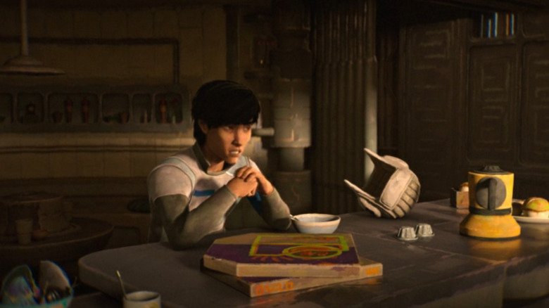 Rylee Lawson sitting a the kitchen counter in Star Wars: Maul - Shadow Lord