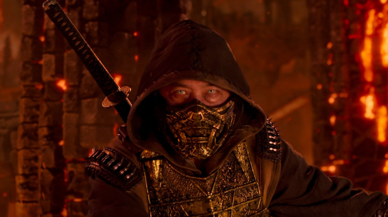 Scorpion getting ready to fight in Mortal Kombat II