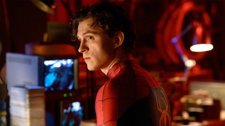 Tom Holland as Peter Parker in Punisher's lab in Spider-Man: Brand New Day
