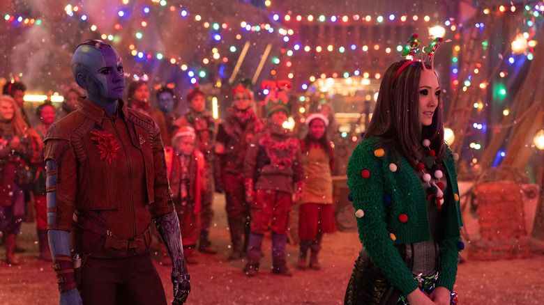 Karen Gillan and Pom Klementieff in The Guardians of the Galaxy Holiday Special