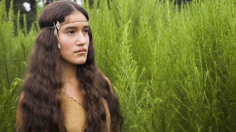 Q'orianka Kilcher in the forest