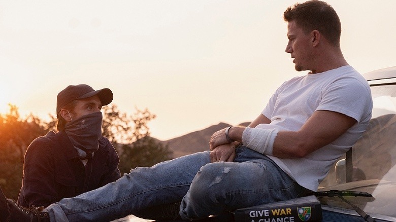 Channing Tatum on the Dog set