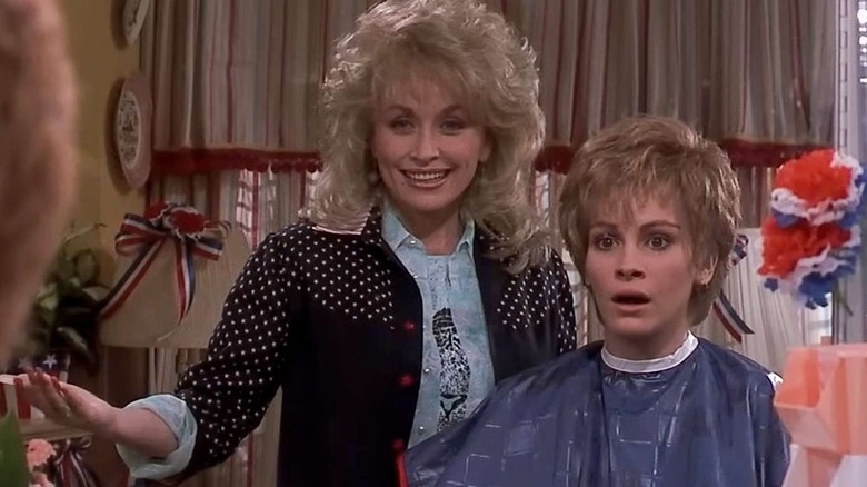 Truvy showing Shelby her new haircut in Steel Magnolias