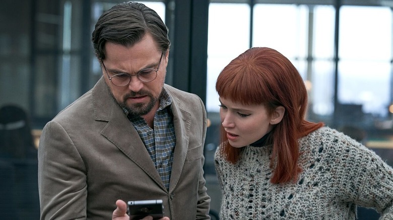 Leonardo DiCaprio and Jennifer Lawrence in Don't Look Up